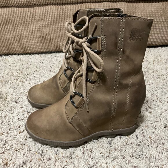 Sorel Womens Joan Of Arctic Wedge II Lace Up Boots Size 6 Elk Suede Waterproof C - Picture 6 of 15